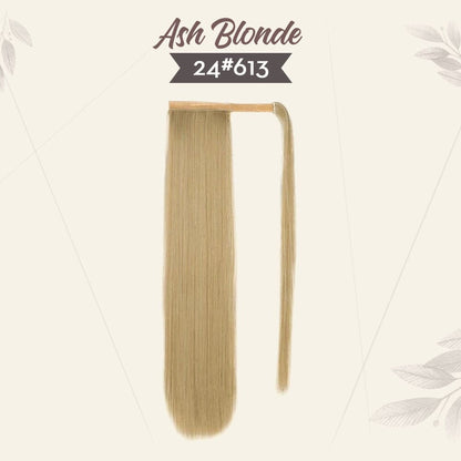 Snugvego Long Ponytail Extension Straight Wrap Clip