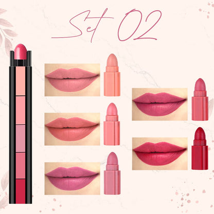 Snugvego 5 Color Velvet Matte Compact Lipstick