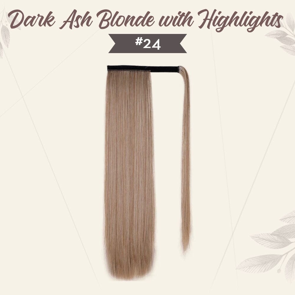 Snugvego Long Ponytail Extension Straight Wrap Clip