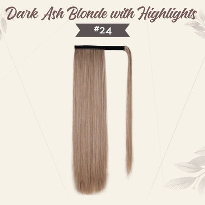 Snugvego Long Ponytail Extension Straight Wrap Clip