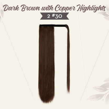 Snugvego Long Ponytail Extension Straight Wrap Clip